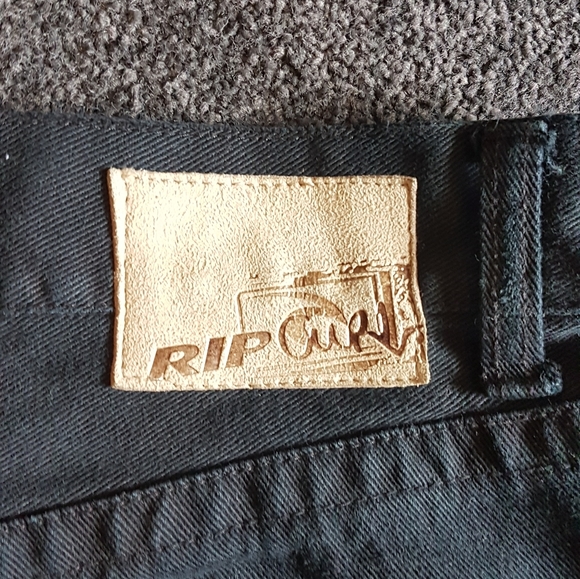 Mens Rip Curl Black Denim Jean Shorts - Picture 3 of 4